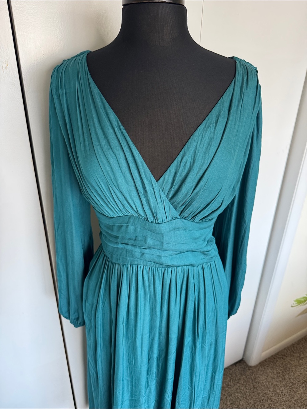 Anthropologie NWT Boho Chic Gwendolyn V-Neck Long Sleeve High-low Maxi Dress - Picture 5 of 16